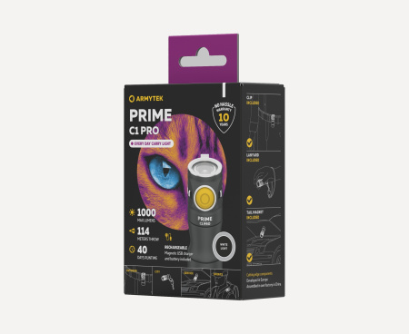 Фонарь ArmyTek Prime C1 Pro (Холодный; 1000 люмен)